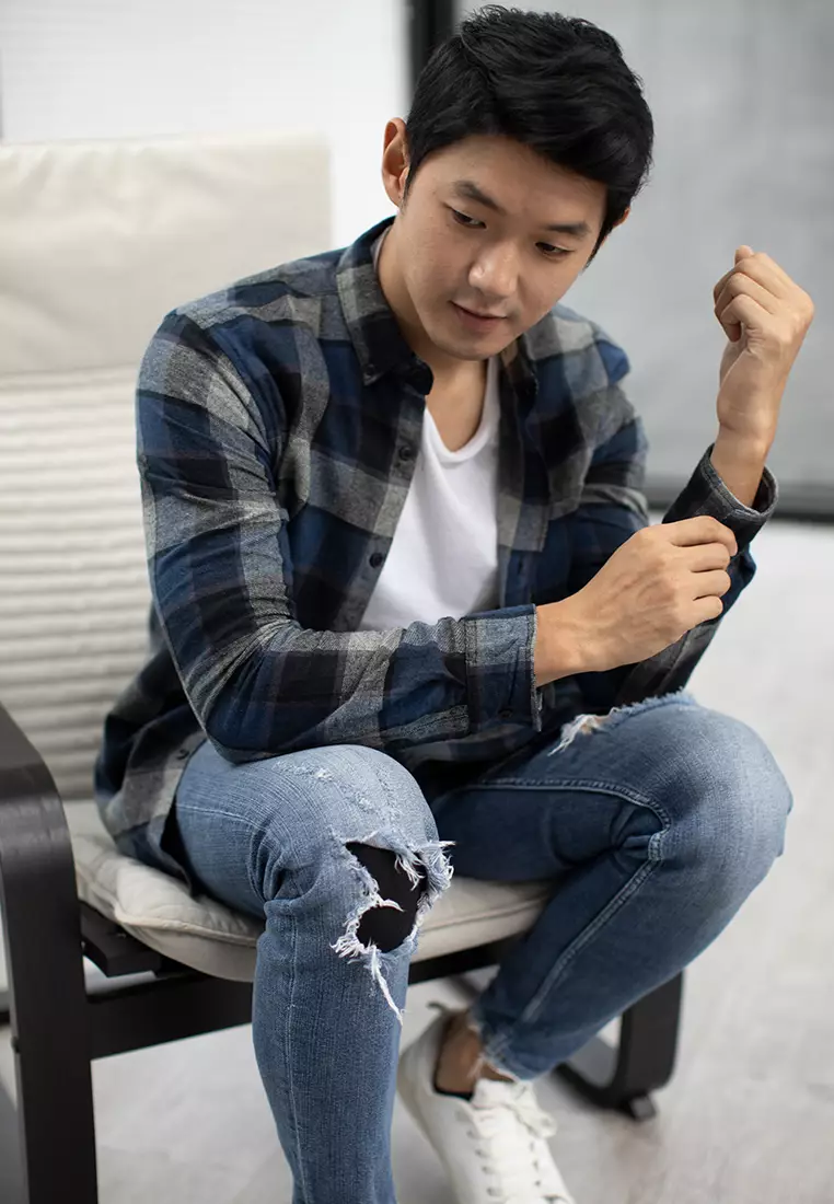 kemeja Flannel Cotton Tangan Panjang OXCON OX05