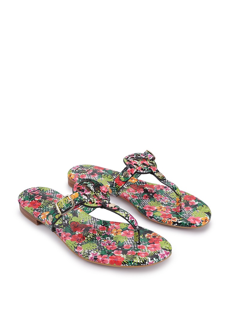 Hope Rosa Moonraker Multicolor Floral Pattern Leather Sandals