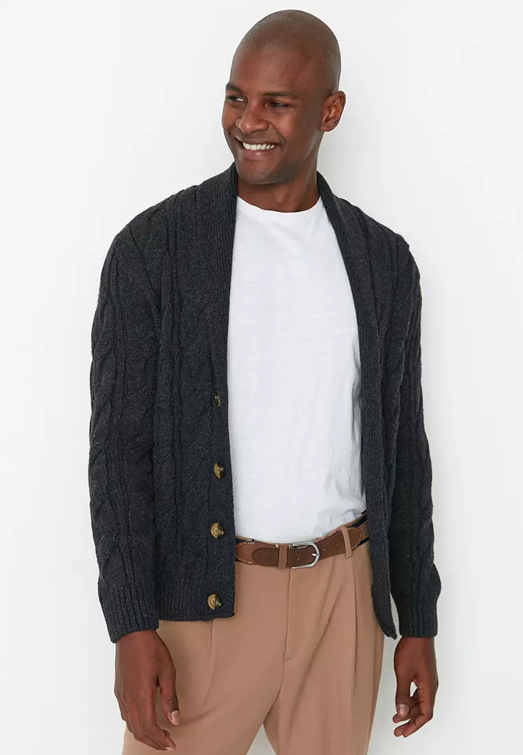 Slim Fit Shawl Collar Cardigan