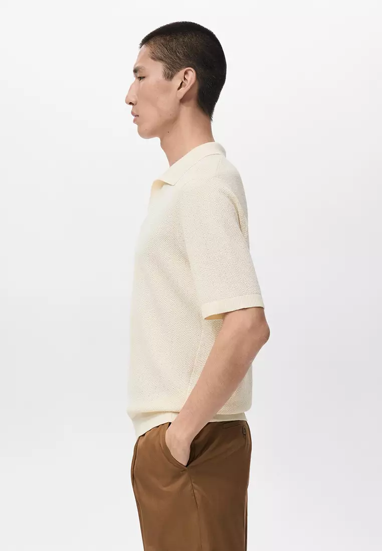 Short-Sleeve Knitted Polo Shirt
