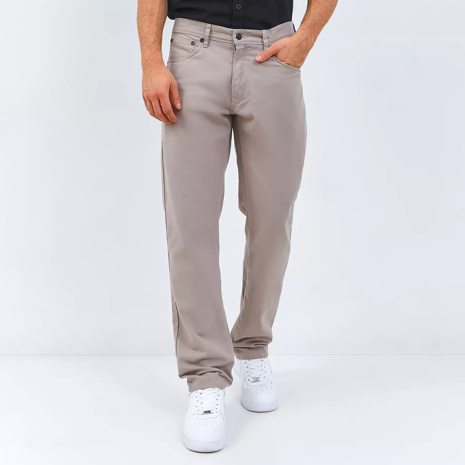 EMBA DENIM - Celana Panjang Pria Regular Fit Non Stretch Material Kanvas (Normal Size) Warna Light Brown - BS08.1