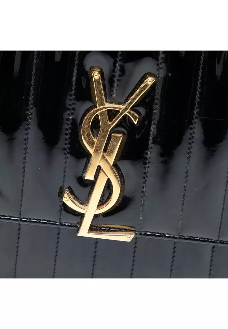Pre-Loved Saint Laurent Large Patent Vicky Crossbody