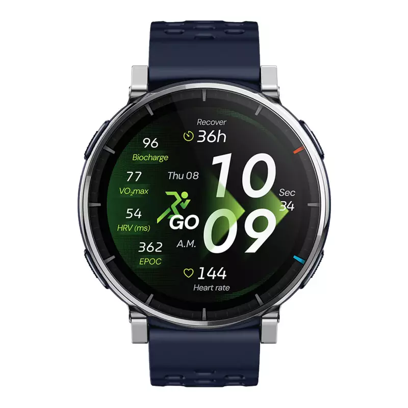 Jam Tangan Unisex Amazfit Active 3 Premium A2559-BLUE Smartwatch 45mm AMOLED Atlas Blue Silicone Strap