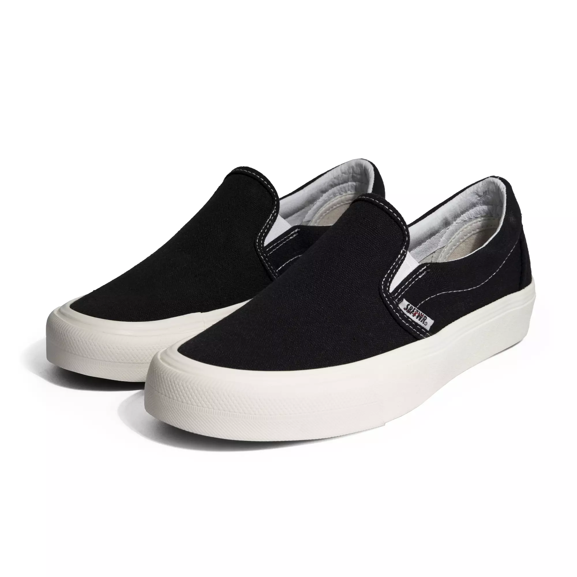 SABA Vintage Slip On Black White Retro - Sepatu Sneakers Casual Pria Wanita