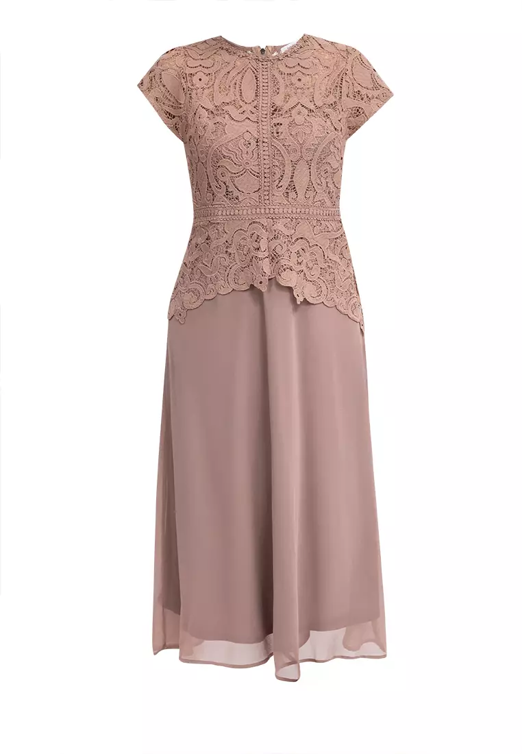 DAVINA Lace Top Midi Dress
