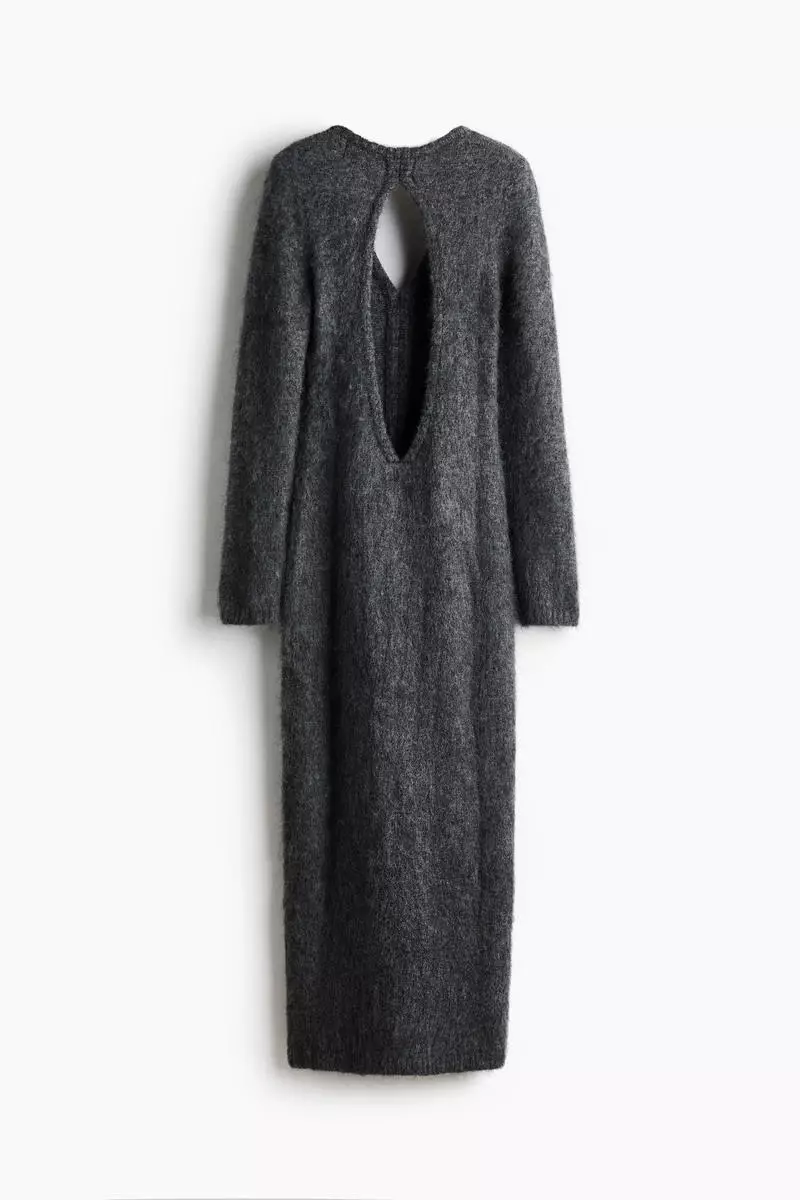 Open-back mohair-blend dress