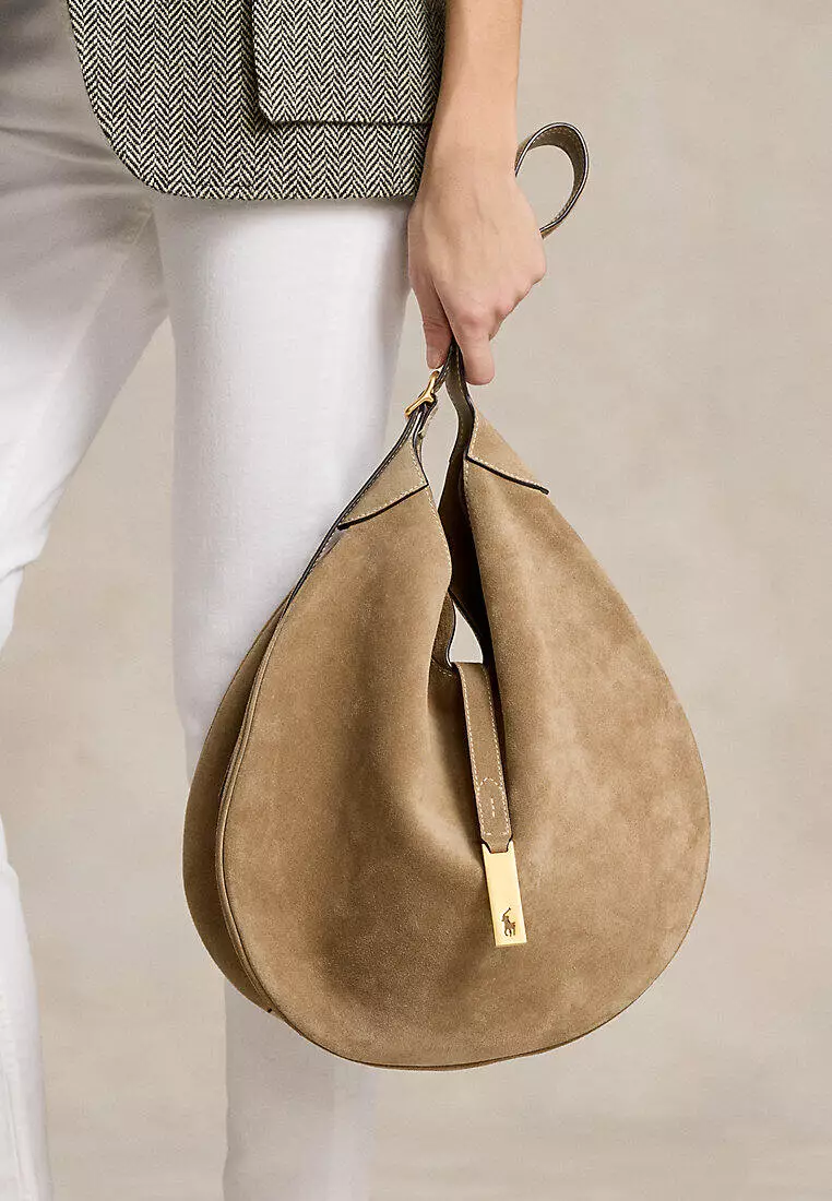Polo ID Suede Large Shoulder Bag