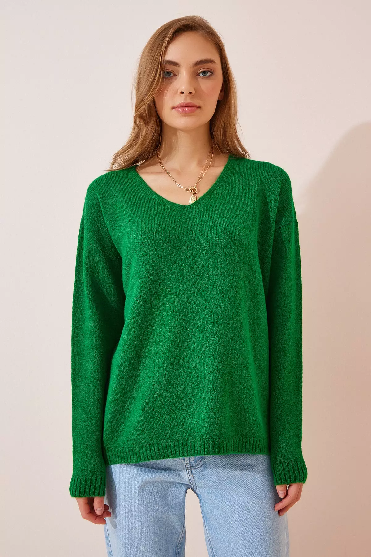 V-Neck Knitwear Sweater