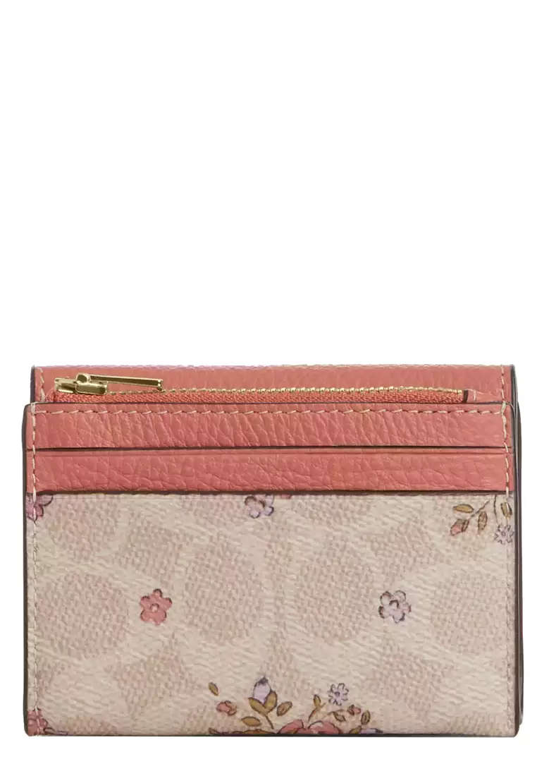 Buy Coach Card Holder Wallet In Signature Canvas With Floral Print
