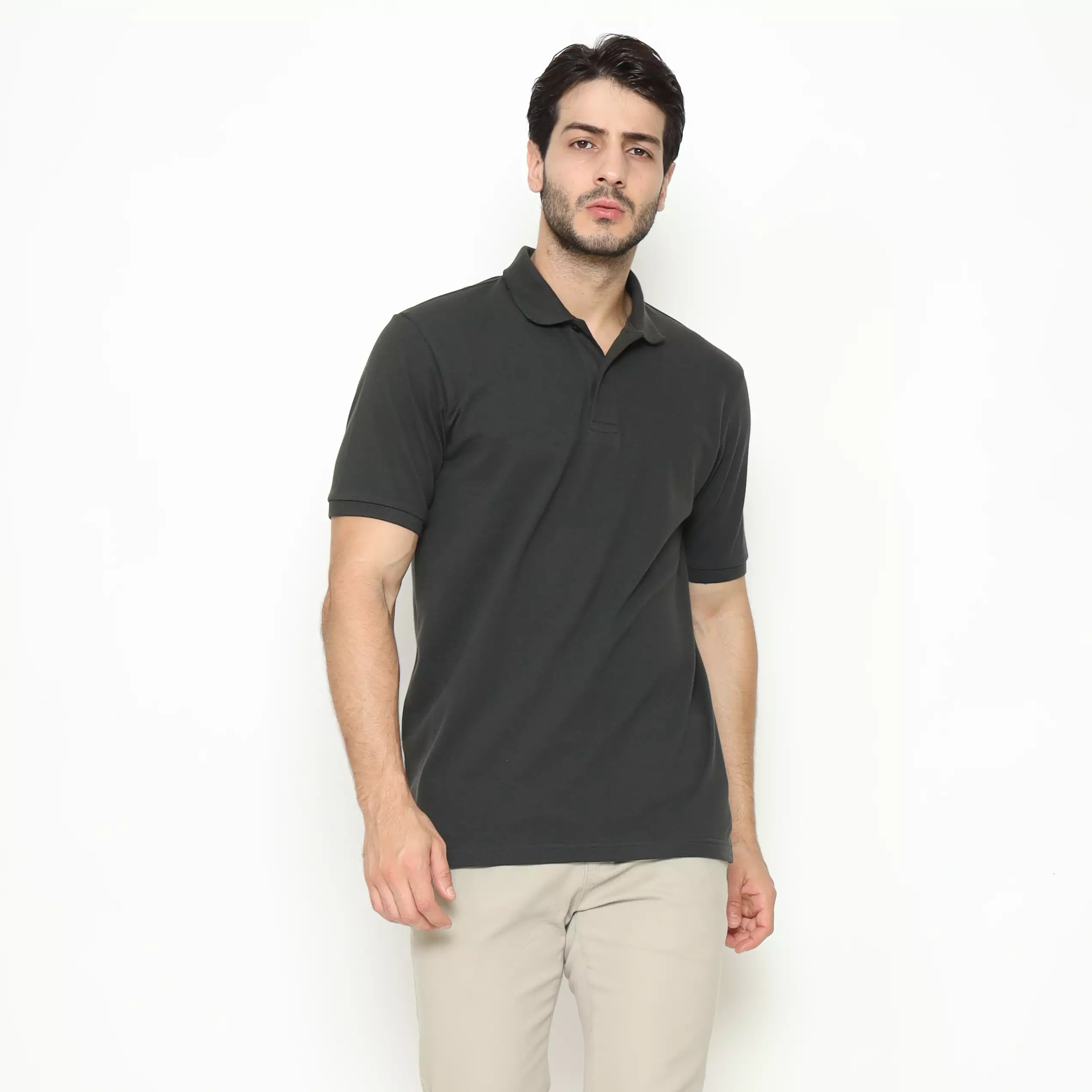 MAGINOT POLO SHIRT PIQUE PRIA DARK GREY