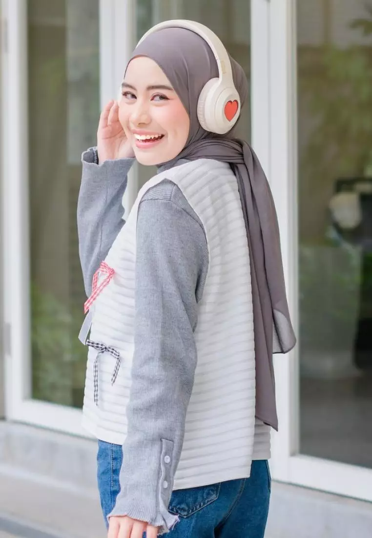 Button Vest With Ribbon - Broken White M19028 R31S2