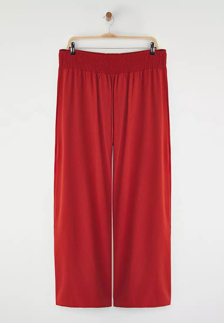 Tile Wide Leg High Waist Beach Wear Plus Size Trousers TBBSS25AR00000