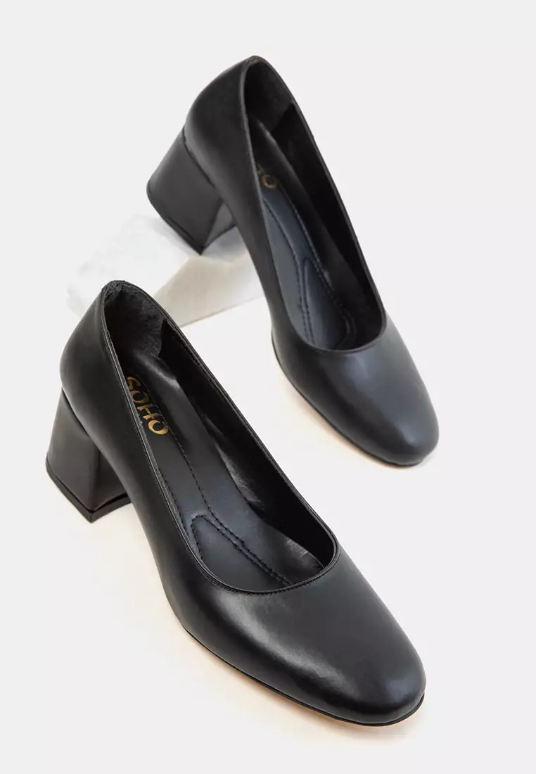 Black Women's Classic Heeled Shoes 20808