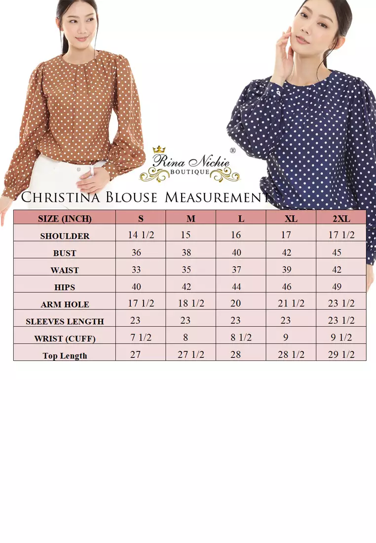 Christina Polka Dot Blouse in Navy Blue