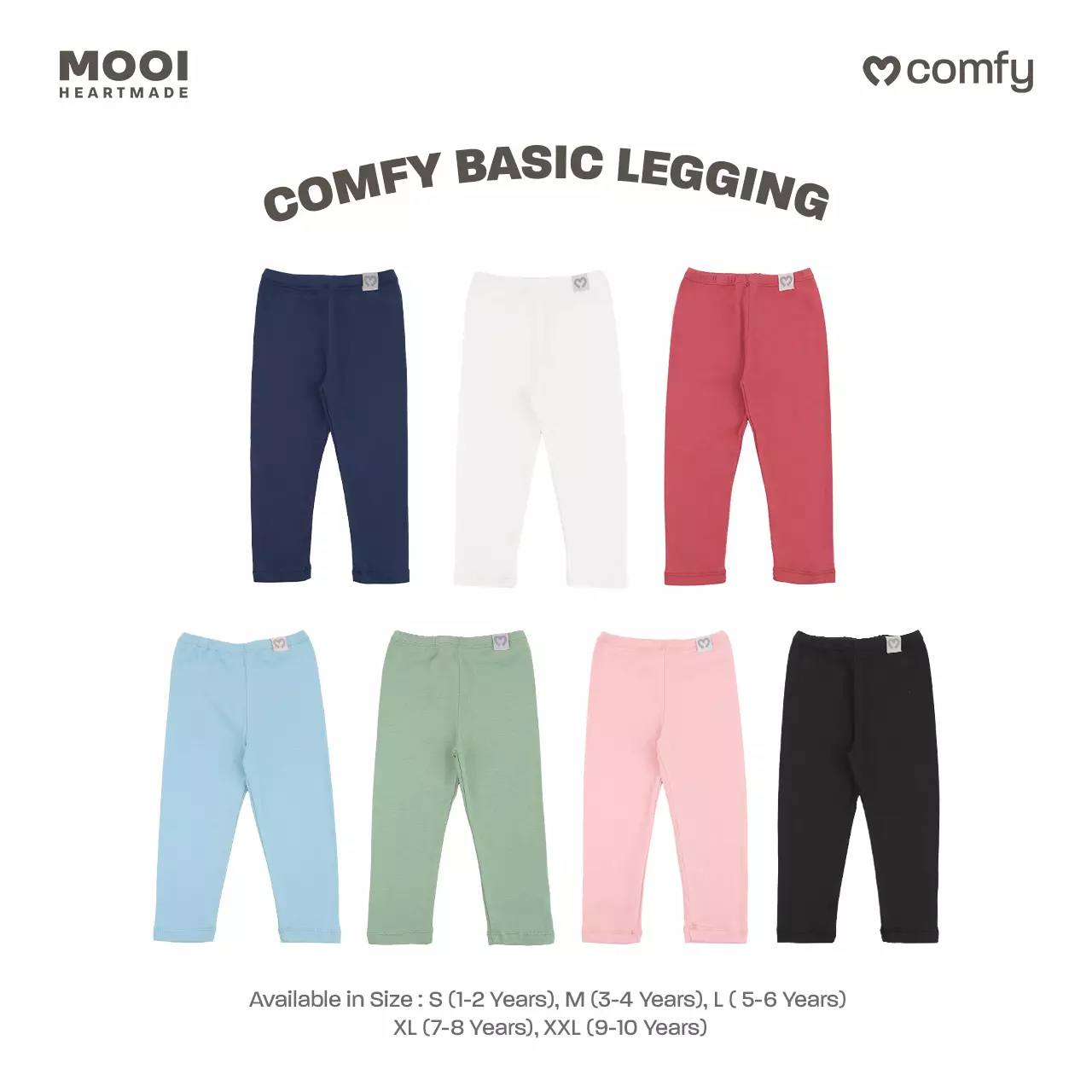 Mooi Legging Anak Polos Baby Legging Comfy Basic Legging - White