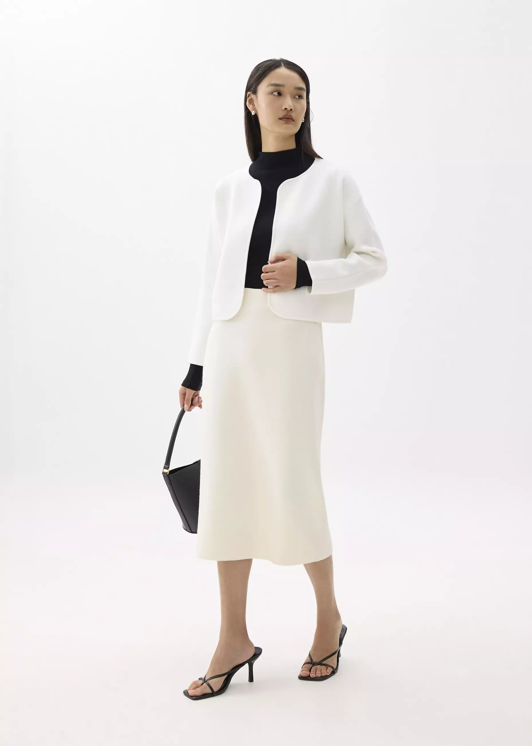 Rok Wanita - Esha Elastic Knit Column Midi Skirt