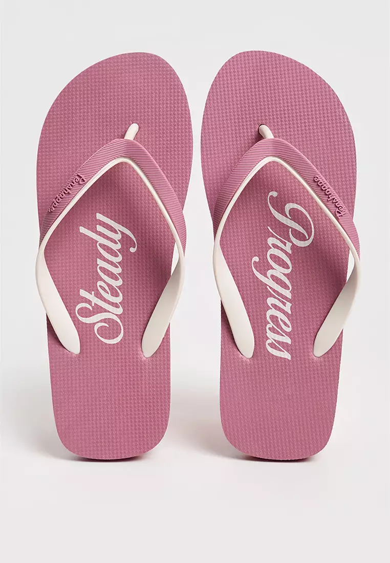 Discount on Penshoppe  shoes - SKU: Women's Two-Toned Flip Flops with Text