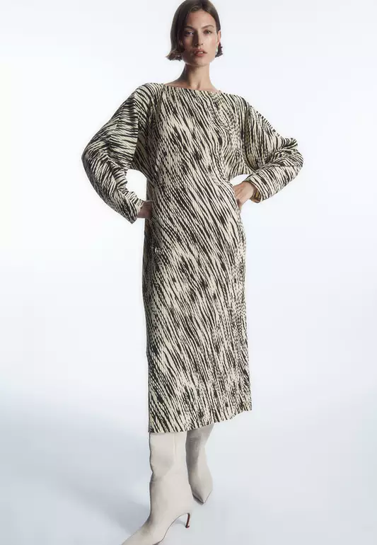Pleated Midi Dress