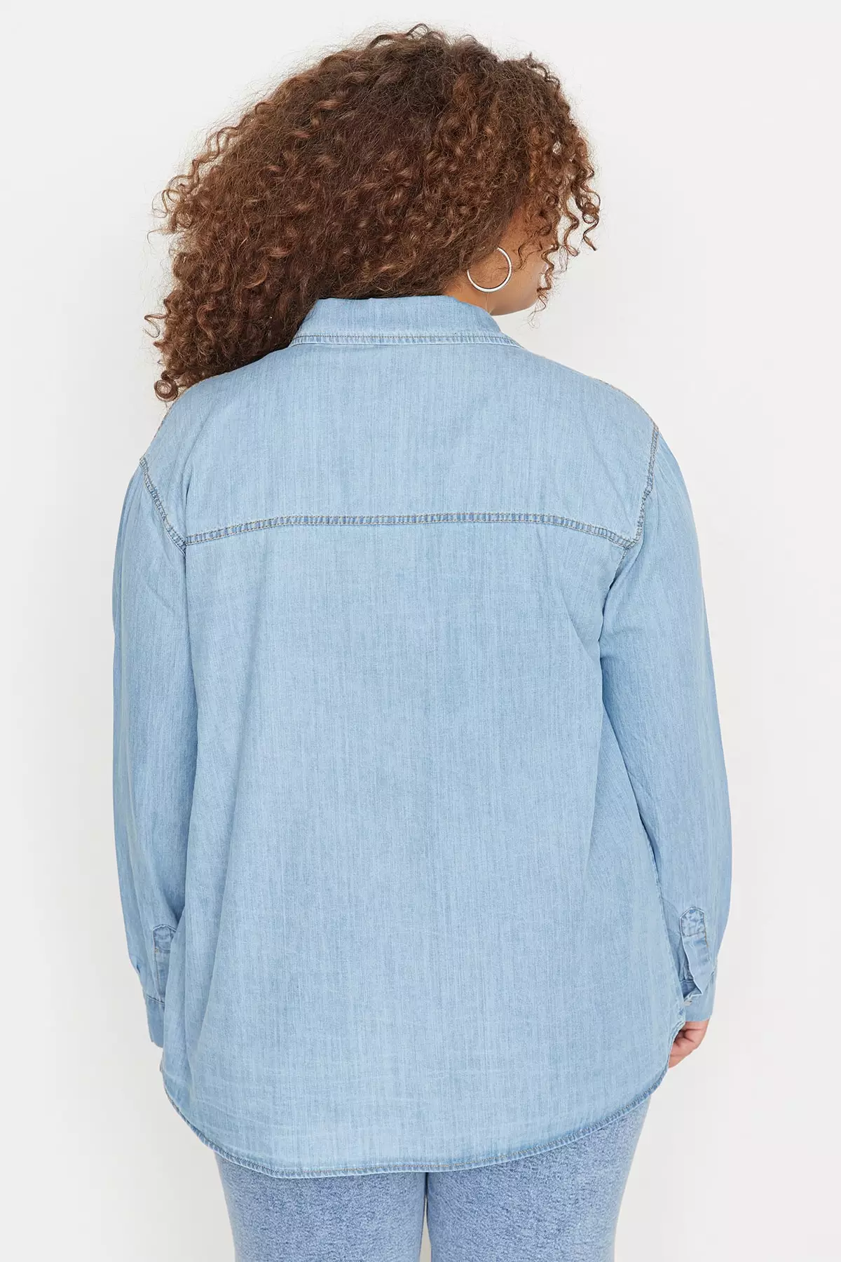Plus Size Denim Shirt