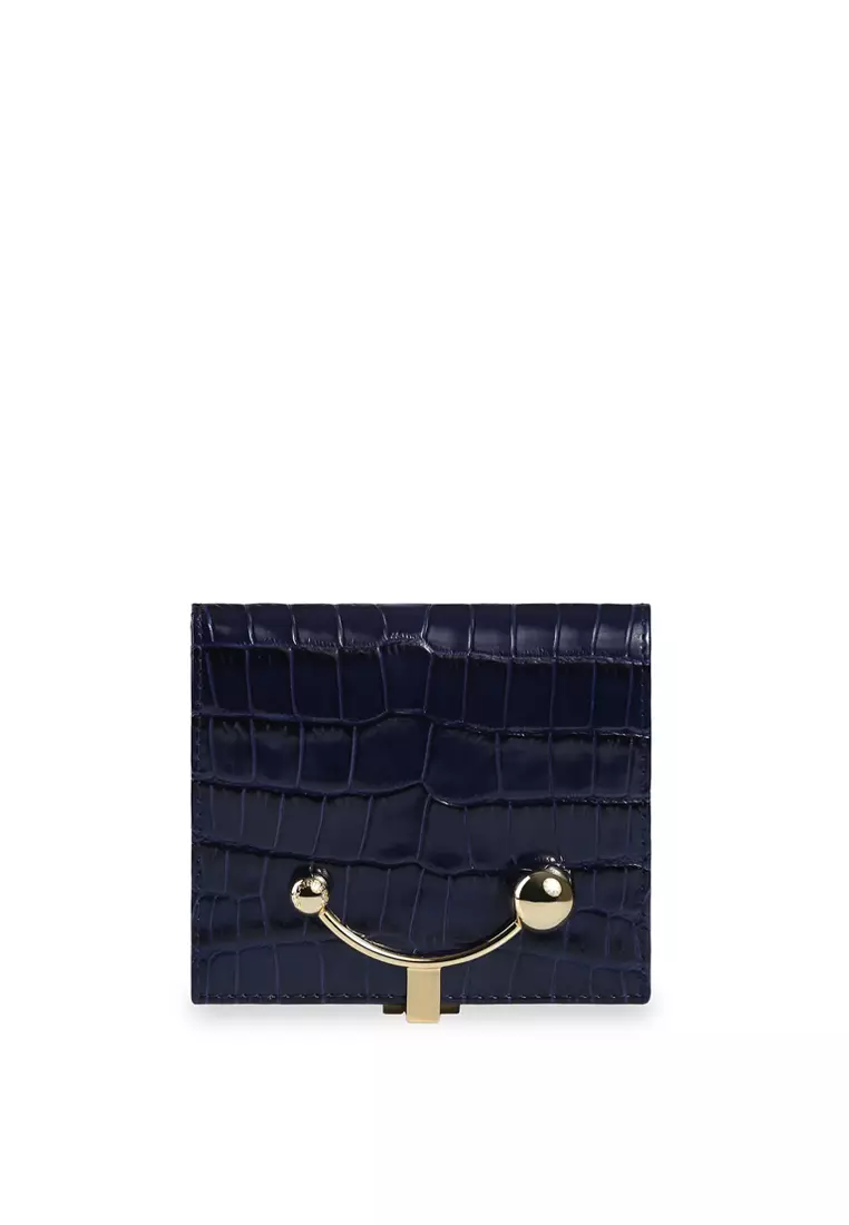 Buy Strathberry CRESCENT WALLET CROC/LEATHER NAVY Online | ZALORA Malaysia