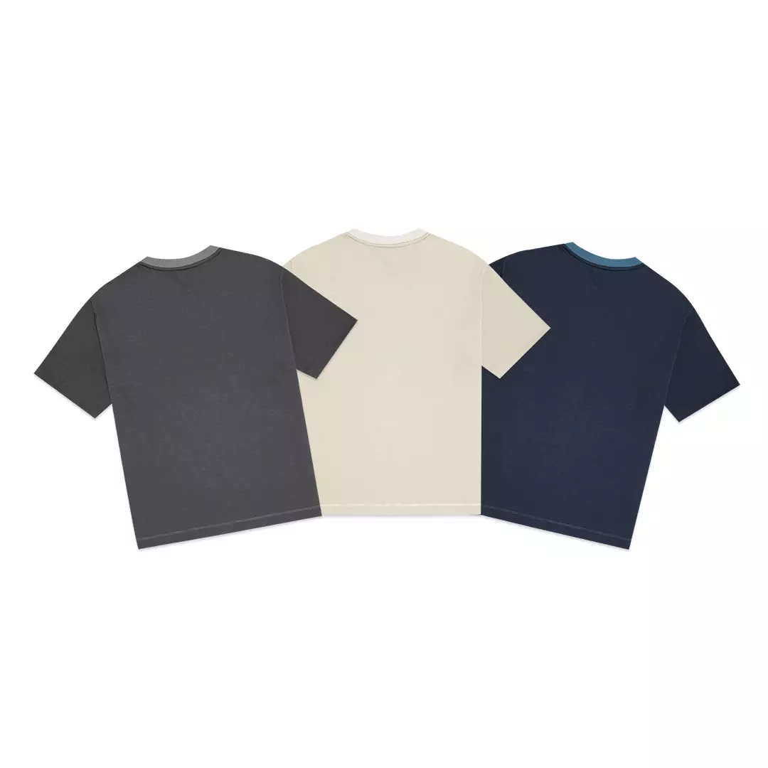Color-Block Sleeves Diamond Texture T-Shirt Grey