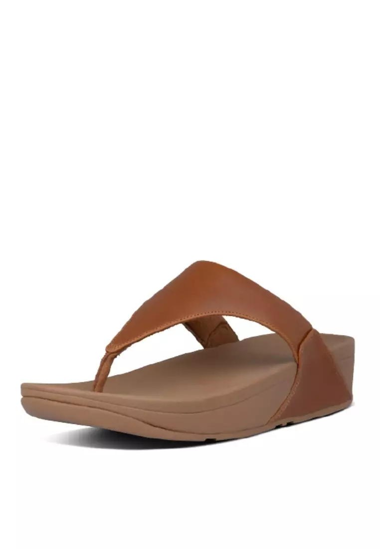 LULU Women's Leather Toepost Sandals - Light Tan (I88-592)