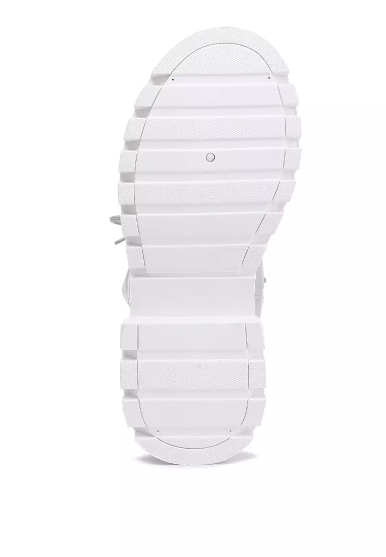 Sepatu Bot Bertali Kulit Imitasi Pesta Warna Perak