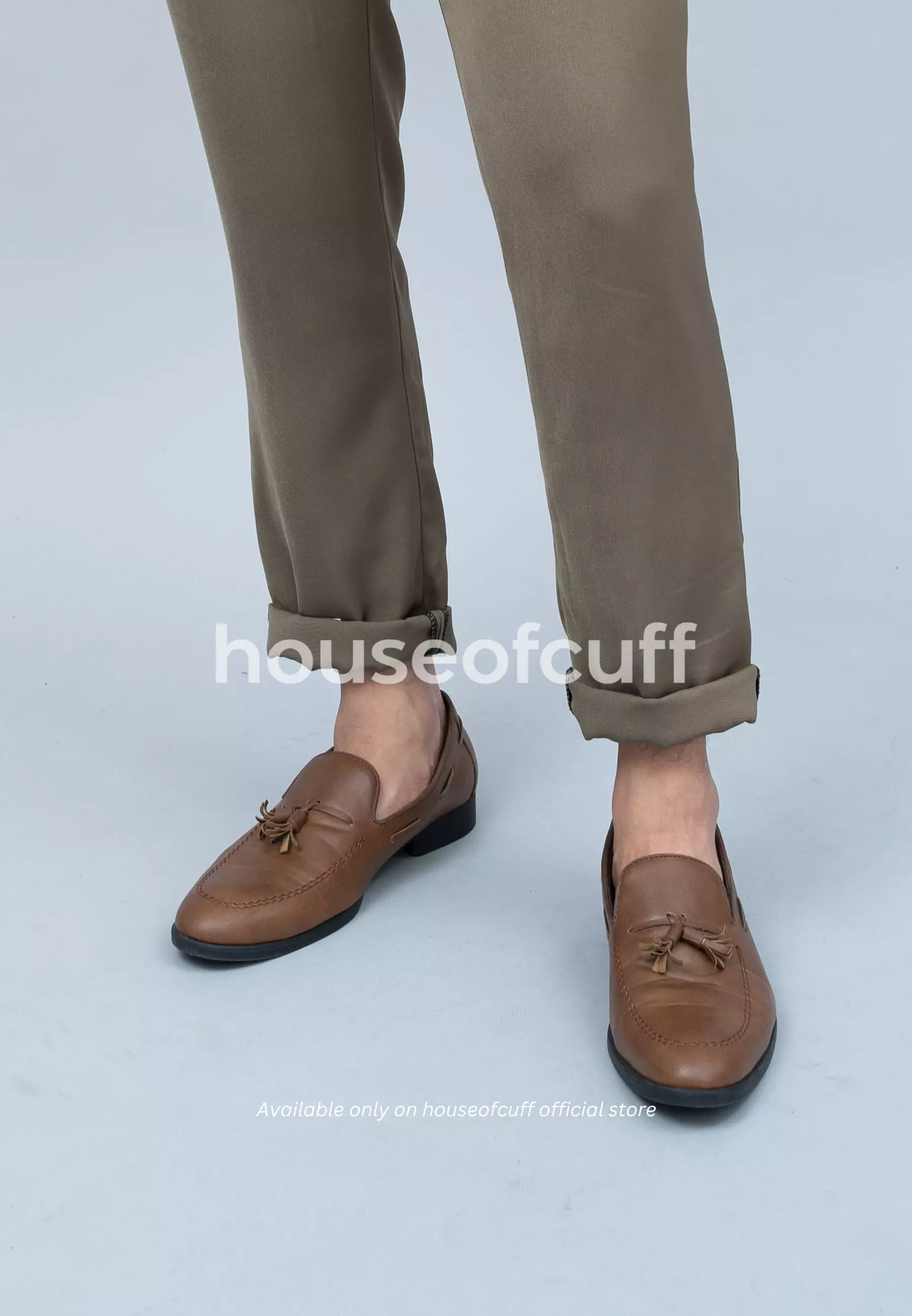 Sepatu kulit pria formal pantofel Tassel loafer coklat houseofcuff