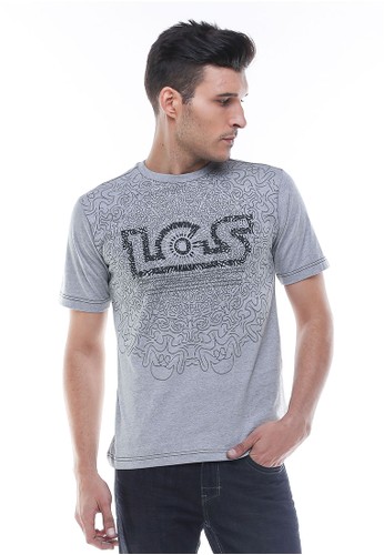LGS - Regular Fit - Kaos Casual - Motif Grafity - Abu