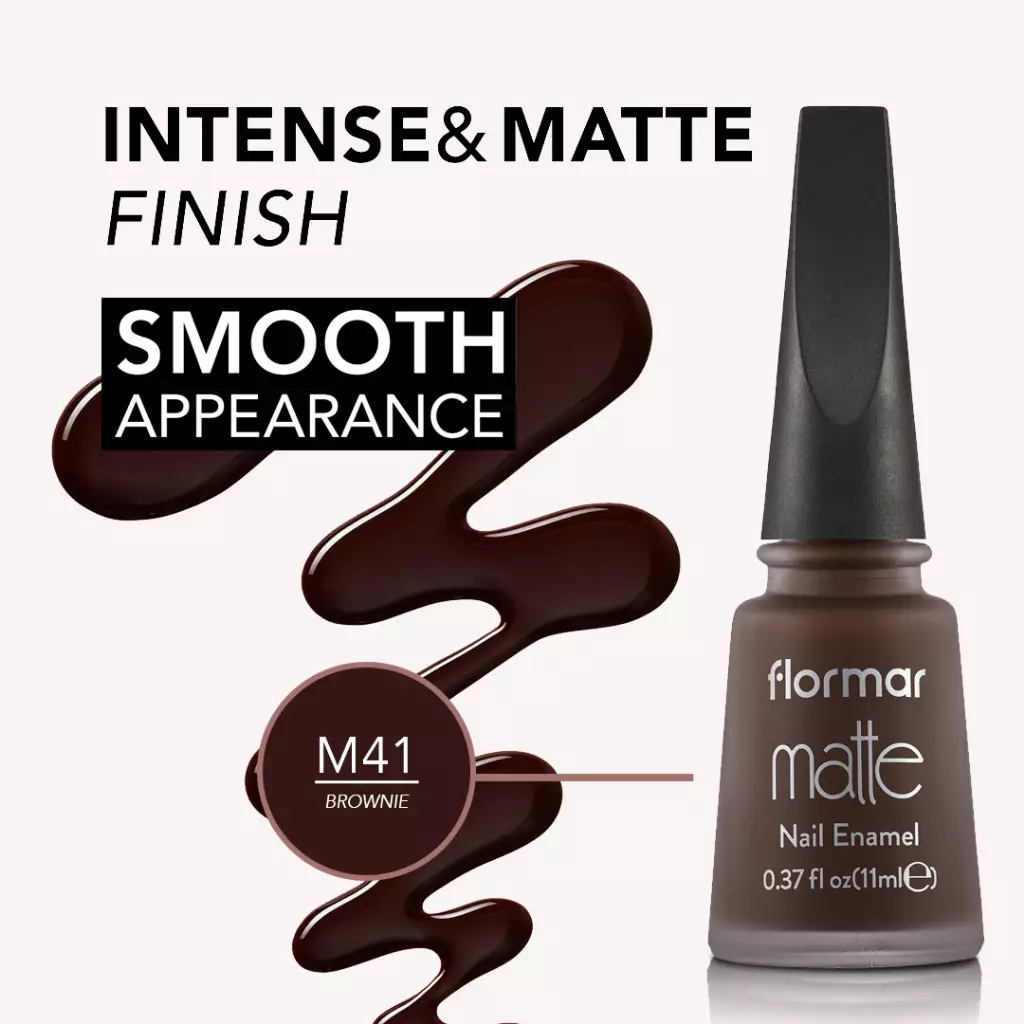 Flormar Matte Nail Enamel - M41 Brownie | Kutek Halal Certified