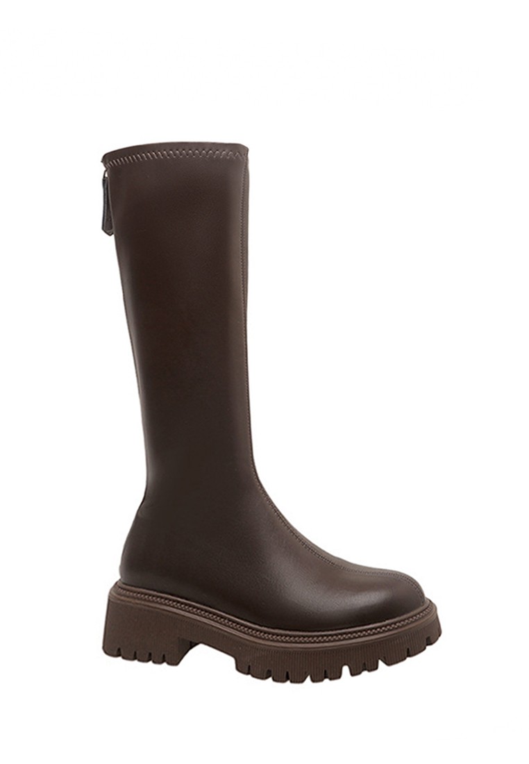 Round Toe Microfiber Leather Skinny Long Boots TLD8012-5