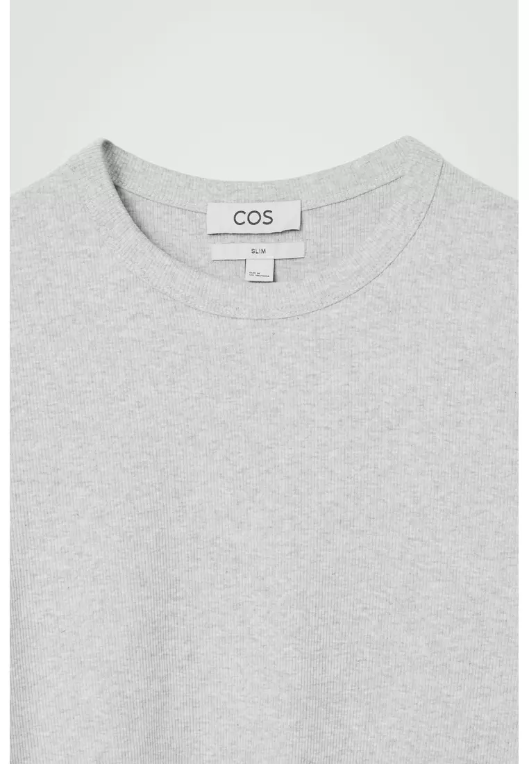 SLIM RIBBED COTTON T-SHIRT