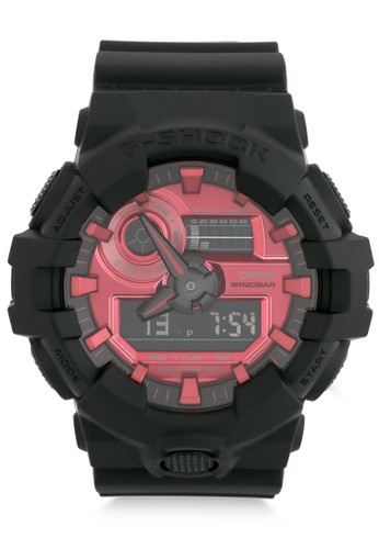Jual G Shock Casio G Shock Jam Tangan Pria Black Red Resin Ga 700ar 1adr Original Zalora Indonesia