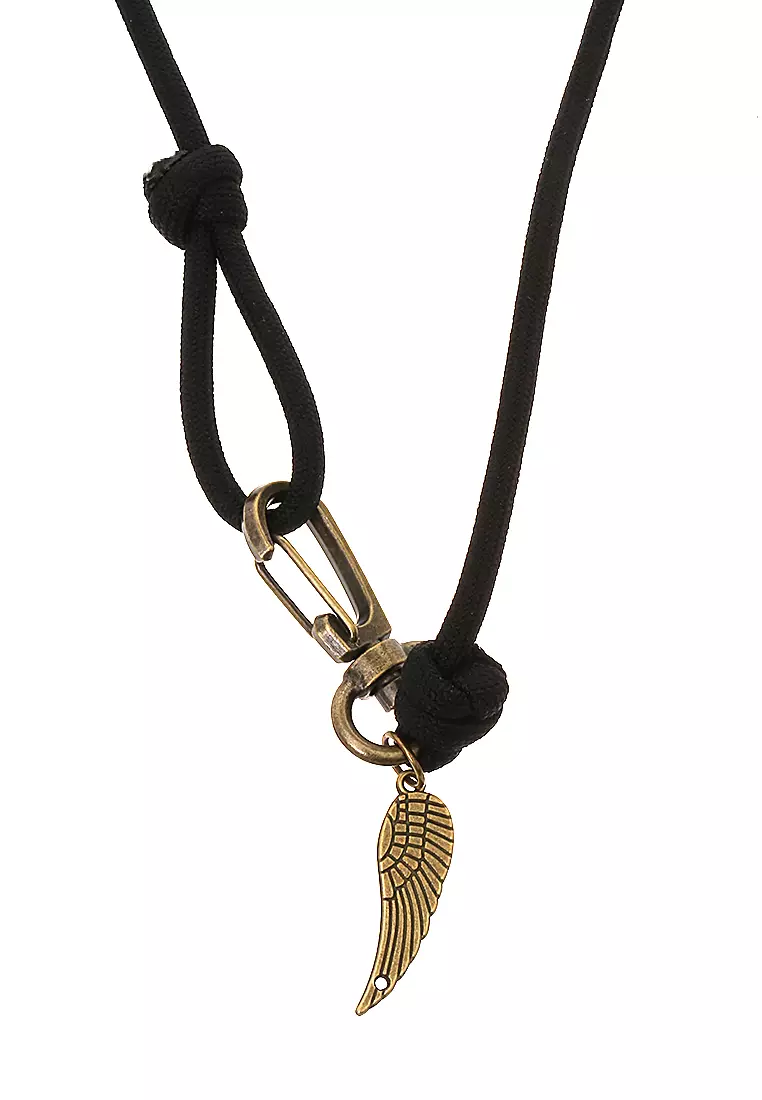 Omrish Bracelet Gelang Men's Motif Clamp Leaf One Set Material Paracord ORIGINAL - Black