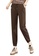 Its Me brown Elastic Waist Casual Trousers 9ACD0AA06EA8D6GS_2