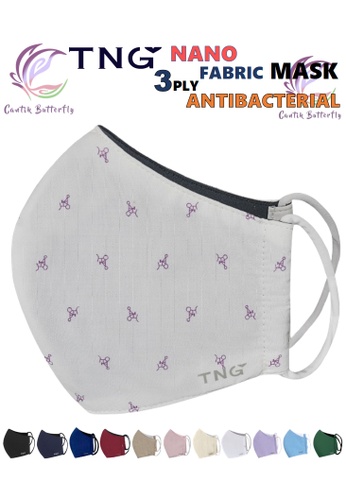 Cantik Butterfly TNG 3 Ply Antibacterial Nano Fabric Mask Reusable (White Active) Set of 5 14AC7ES84F8D6AGS_1