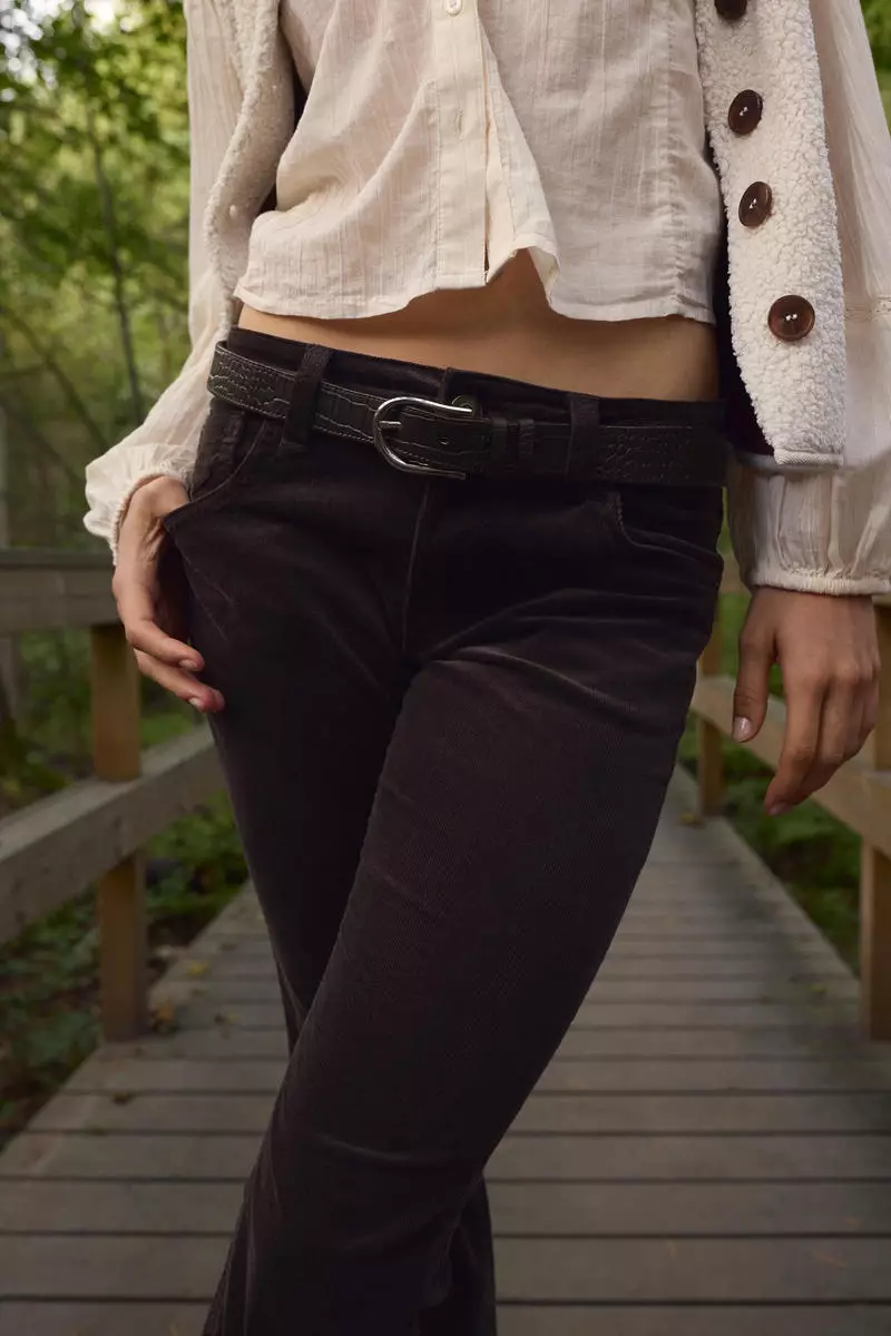 Flared corduroy trousers