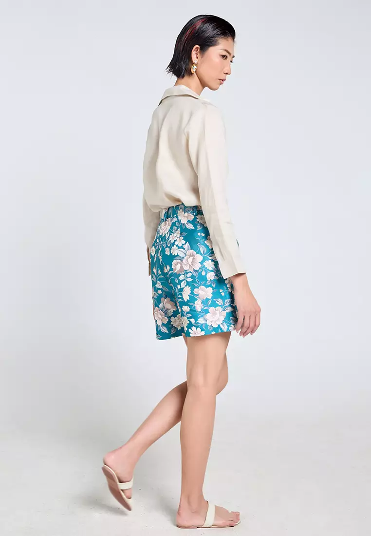 Floral Jacquard Shorts