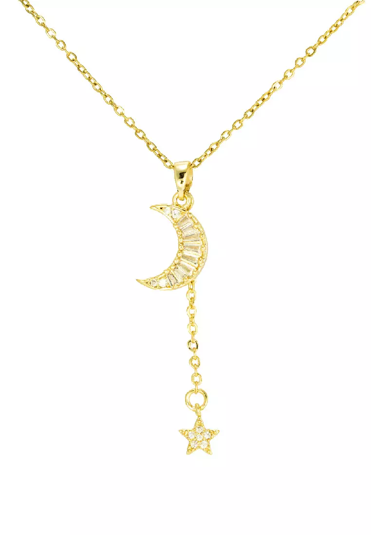 Gold crescent necklace hot sale