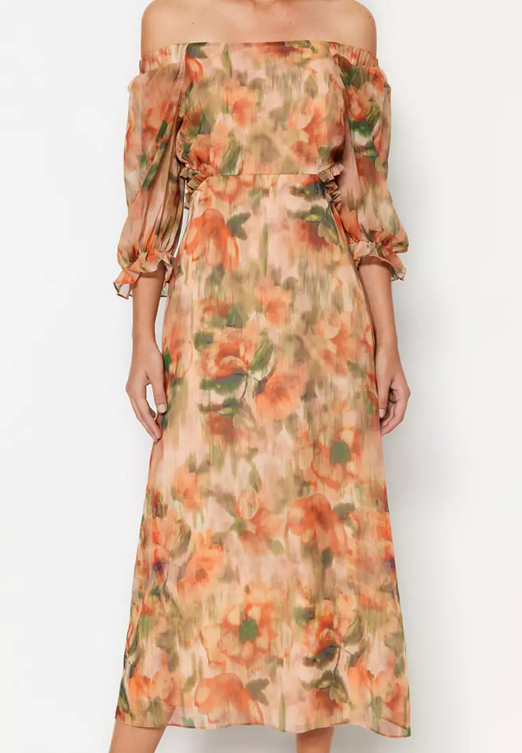 Ruffles Patterned Dress