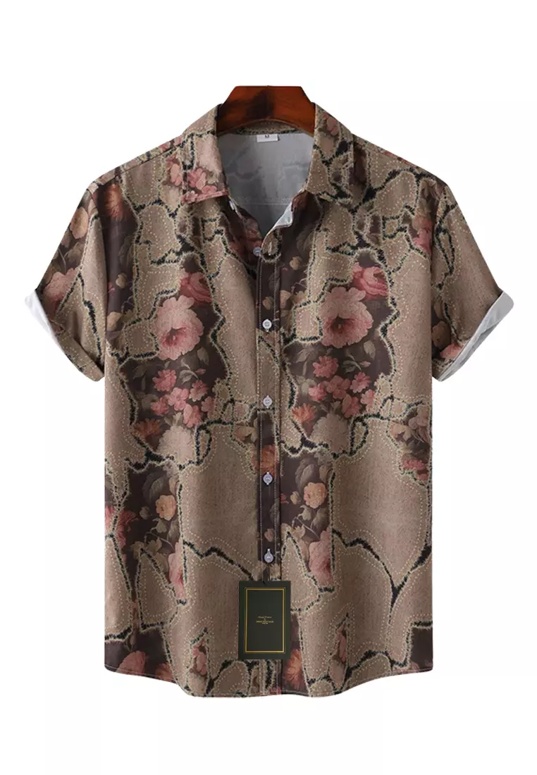 Twenty Eight Shoes Hawaiian Print Short Sleeve Shirt YL-C306