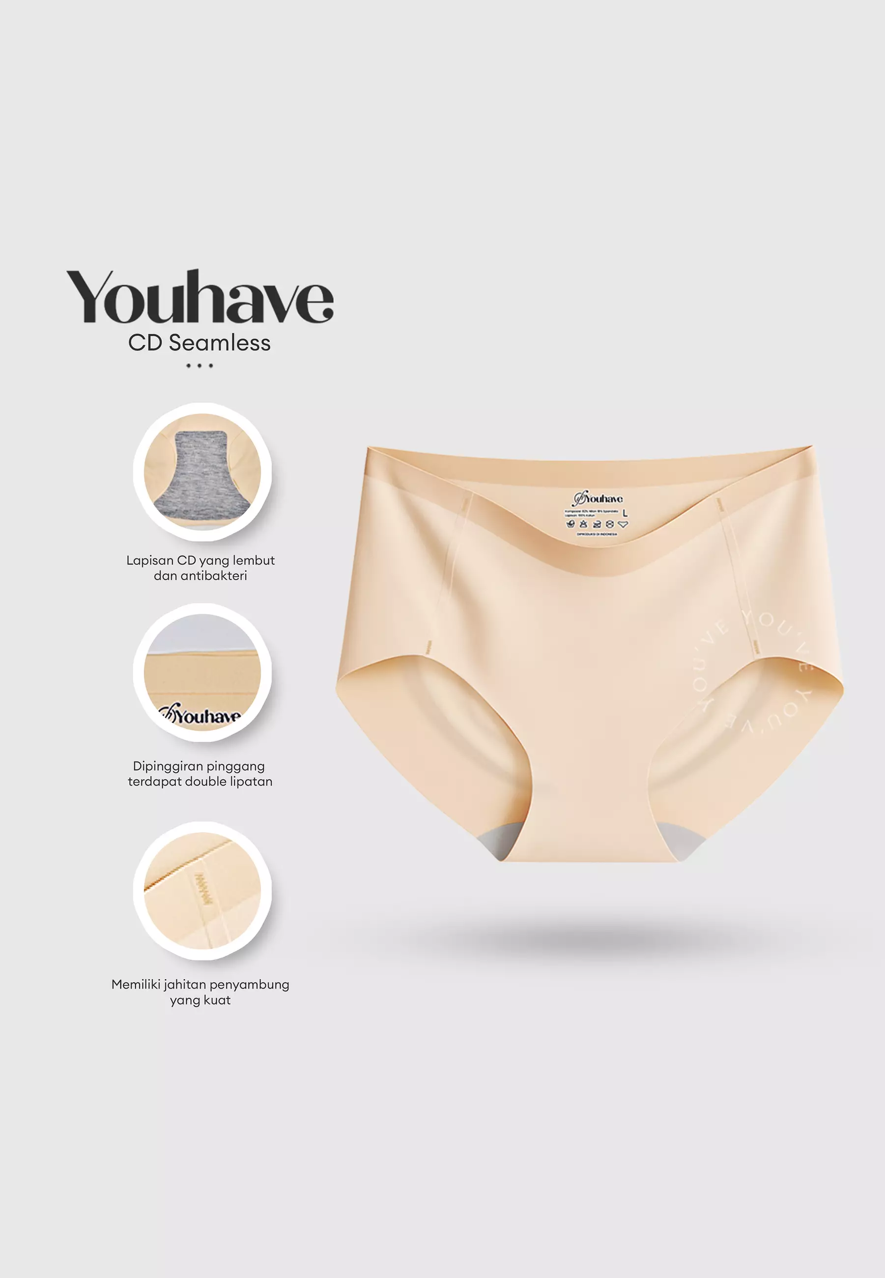 YouHave ( You've ) Celana Dalam CD Seamless Midi Korset Panties Midi Underwear Underware Wanita Seamless Panty Tanpa Jahitan 300117