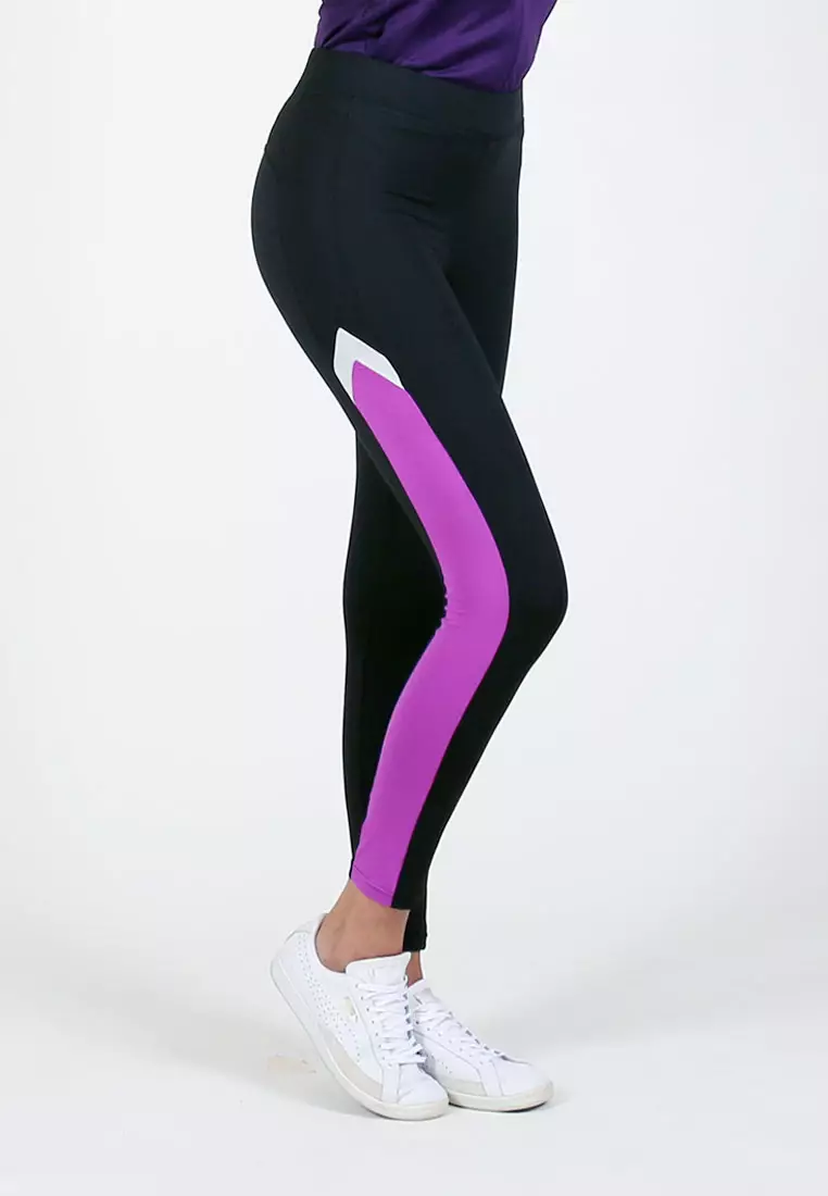 Women Flex Legging (Black/Purple)