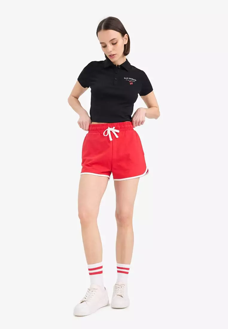 Coool Regular Fit Elastic Waist Lace Thick Mini Shorts A6224Ax25Sm