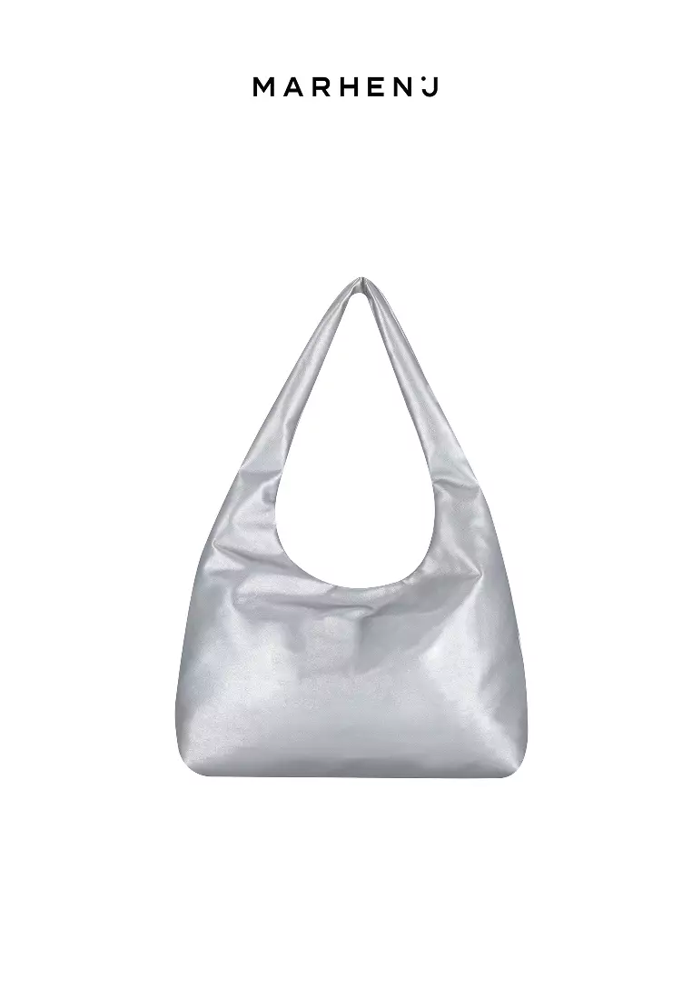MILAN Vegan Leather Shoulder Bag Silver