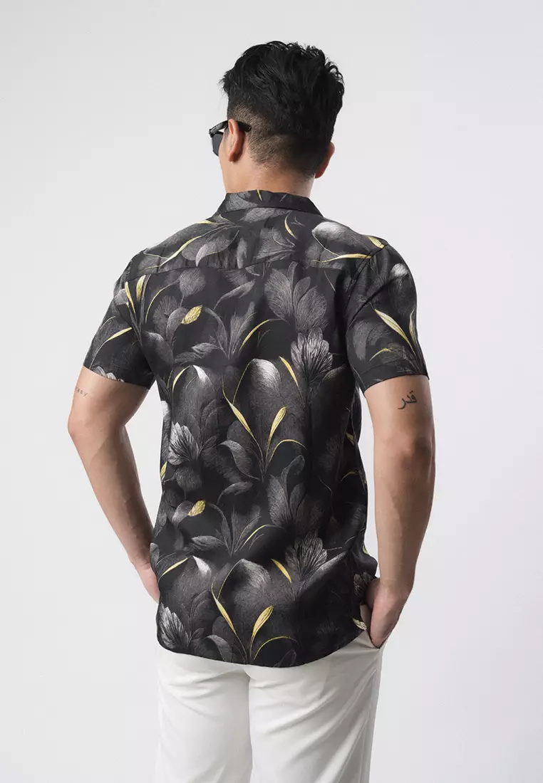 Black Magnolia Hawai Printing Shirt SS