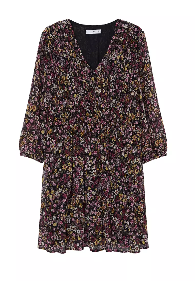 Printed Pleated Dress