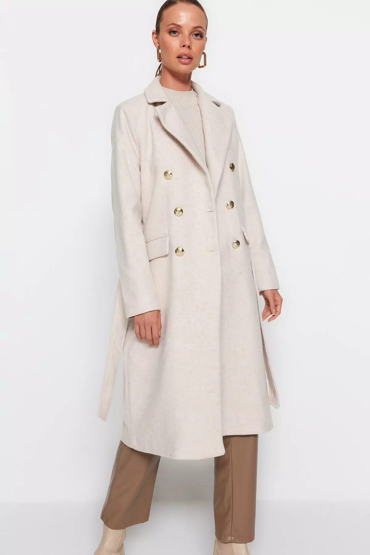 Full length store double breasted coat