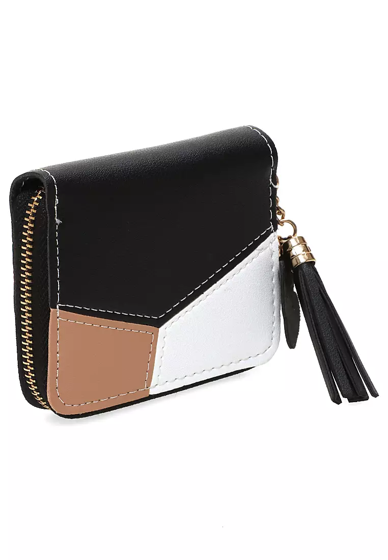 Fecesa Dompet Wanita Three Tone Mini Wallet Casual Many Slot Material Leather Kulit ORIGINAL - Multicolor
