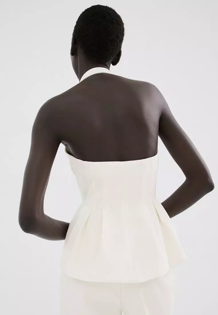 Peplum Top With Halter Neck